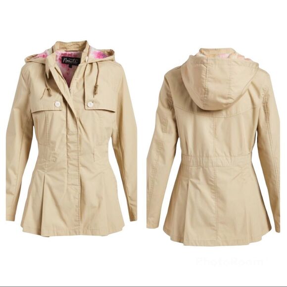 NANETTE LEPORE KHAKI  HOODED UTILITY SPRING JACKET  EXCELLENT CONDITION - Picture 15 of 15